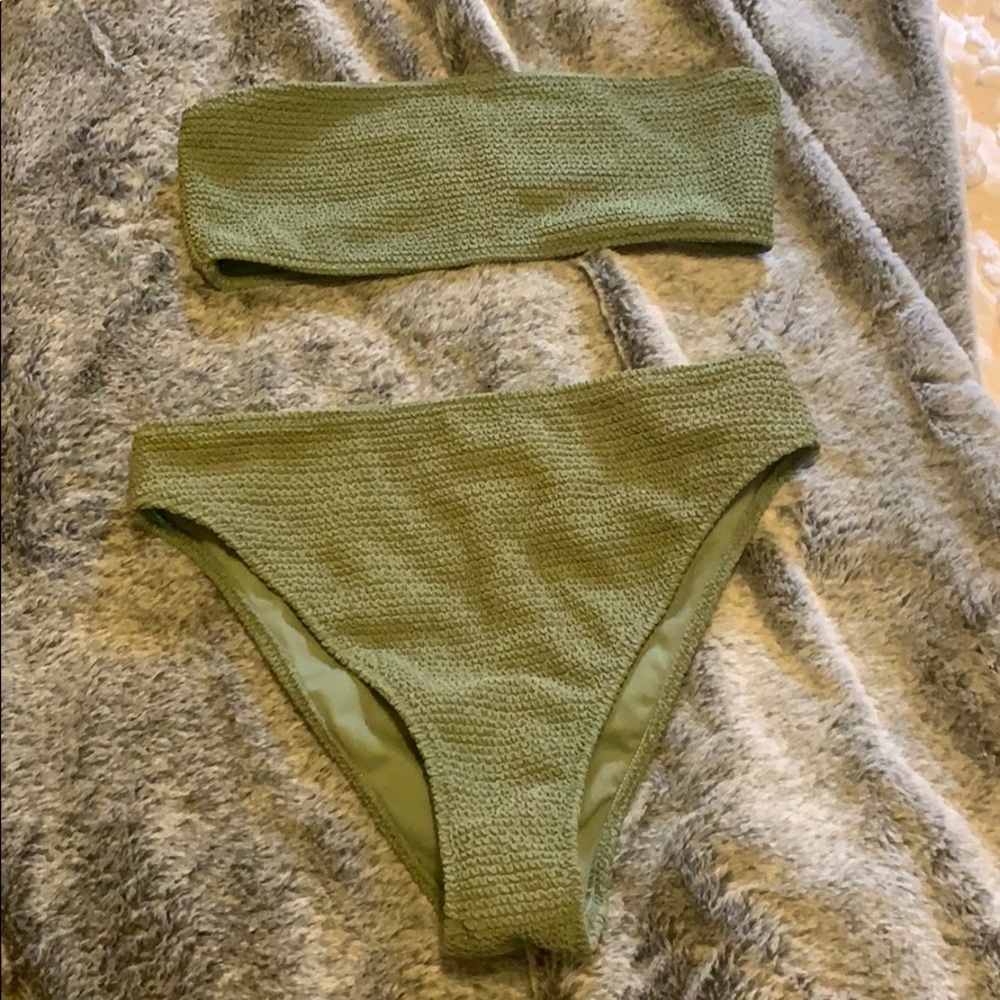 Army green bathing suit by Kendall and Kylie